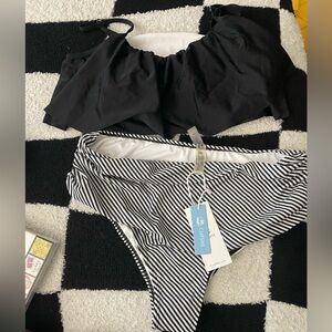 Cupshe Monochrome Striped Swimwear
